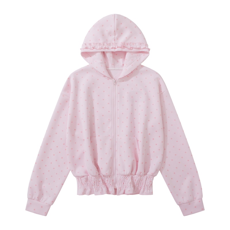 Vintage All-Over Polka Dot Print Hoodie