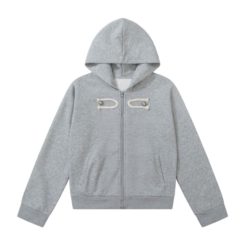Napoleon-Inspired Vintage Button Hoodie – Gray